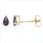 Preview: Ohrringe/Ohrstecker Amethyst-Tropfen-Gelbgold-10 Karat(416er)