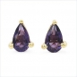 Preview: Ohrringe/Ohrstecker Amethyst-Tropfen-Gelbgold-10 Karat(416er)