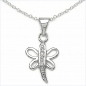 Preview: Collier/Halskette Schmetterling Anhänger/Zirkonia-Silb.Rhodiniert