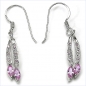 Preview: Ohrringe 925 Silber m.eleganten pinkfarbenen Zirkonias 1,08 Karat