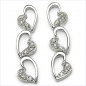 Preview: Herzen-Ohrringe 12 Zirkonia-925 Sterling Silber-Rhodiniert