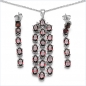 Preview: Luxus Granat Schmuck-SET 4-teilig 925 St.Silber Rhodin.-16,90 Karat