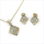 Preview: Collier/Kette mit Antikem Blautopas-Anhänger-925 Sterling Silber-vergoldet 10 Karat