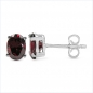 Preview: Ohrstecker Roter Zirkonia-Oval-925 Silber-Rhod.1,84 Karat