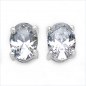 Preview: Ohrstecker White Zirkonia-Oval-925 Silber-Rhod.1,84 Karat