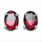 Preview: Ohrstecker Roter Zirkonia-Oval-925 Silber-Rhod.1,84 Karat