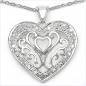Preview: Collier mit Herz-Anhänger 21 Zirkonia-Silber Rhodiniert