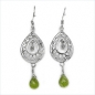 Preview: Ohrringe Peridot/Zirkonia-925 Sterling Silber Rhod.-1,12 Karat