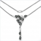 Preview: Edles Collier/Kette mit schwarzen Saphiren-925 Silber-Rhodiniert-6,50 Karat