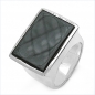 Preview: ONYX-Herren-Ring Siegelring 925 Sterl.Silber Rhodiniert 9,86 Karat