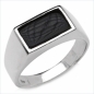 Preview: ONYX-Herren-Ring Siegelring 925 Sterl.Silber Rhodiniert-2,17 Karat