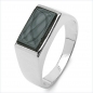 Preview: ONYX-Herren-Ring Siegelring 925 Sterl.Silber Rhodiniert-2,17 Karat