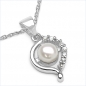 Preview: Collier Süßwasser-Perle und Zirkonia 925-Silber Rhodiniert