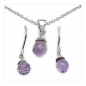 Preview: Collier/Kette/Ohrringe 4-teiliges SET- Briolite-Amethyst-6,52 Karat
