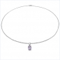 Preview: Collier/Kette Anhänger Ovaler Amethyst 925Silber-Rhodin.-0,85 Karat