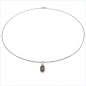 Preview: Collier/Kette mit ovalen Granat-Anhänger 925-Silber Rhod.-1,00 Karat