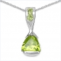 Preview: Collier/Kette mit Peridot-Anhänger 925 Silber/Rhodin.-0,80 Karat