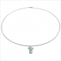 Preview: Collier/Kette Tropfen Anhänger Aquamarin-Silber-Rhodiniert 1,10 Karat