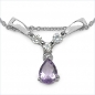 Preview: Collier/Kette mit Amethyst u.Weißtopas 925 Sterl.Silber-0,99 Karat