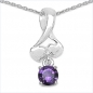 Preview: Collier/Halskette m.Amethyst-Anhänger-0,90 Karat-Silb.-0,90 Karat