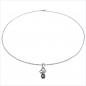 Preview: Collier/Halskette mit Saphir-Anhänger-1,10 Karat-Silber Rhodiniert