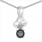 Preview: Collier/Halskette mit Saphir-Anhänger-1,10 Karat-Silber Rhodiniert