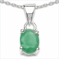 Preview: Collier/Kette-Anhänger Smaragd (Emerald)-925 Silber-Rhod.-0,85 Karat