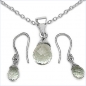 Preview: Collier/Kette/Ohrringe seltener Grüner Amethyst-6,60 Karat