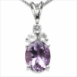 Preview: Collier/Kette Anhänger m.4 Amethysten-925 Silber-Rhod.2,86 Karat