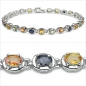 Preview: Bezauberndes Multi Saphir Armband 6,0 Karat in 925 St.Silber