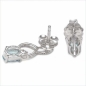 Preview: Ohrstecker Blue Topas/Weißtopas-925 Silber- Rhodiniert-1,32 Karat