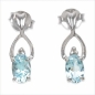Preview: Ohrstecker Blue Topas/Weißtopas-925 Silber- Rhodiniert-1,32 Karat