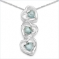 Preview: Collier/Kette m.Blautopas-Herz-Anhänger-1,10Karat-Silber