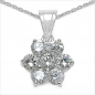 Preview: Collier/Halskette 925-Sterling Silber mit Blume/Blüte-Anhänger/Zirkonia 4,20 Karat