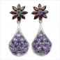 Preview: Ohrringe/Ohrstecker Afrikanischer Amethyst/Granat 4,60 Karat-925 Silber Rhodin.