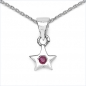 Preview: Collier/Kette m.Granat-Anhänger-Stern 925 Silber-Rhodiniert
