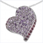 Preview: Collier Amethyst-Rhodolith-Herz-90 Edelsteine-St.Silber-4,50 Karat