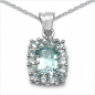 Preview: Collier/Kette mit Anhänger-Blautopas 925 Silber/Rhodin.-3,72 Karat