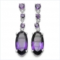 Preview: Große Ohrringe/Stecker mit ovalen und runden Amethysten-10,00 Karat