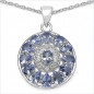 Preview: Collier/Kette mit Tansanit Anhänger-925 Silber-Rhodiniert