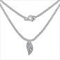 Preview: Collier/Kette echte Edelsteine-Tansanit-Blatt-Anhänger Silber-1,20 Karat