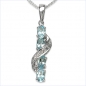 Preview: Collier/Kette m.Diamant/Blue Topas-Anhänger 1,41Karat