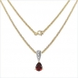 Preview: Collier/Kette mit Diamant/Granat-Anhänger 0,87 Karat Silber-vergoldet 10 Karat
