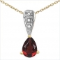 Preview: Collier/Kette mit Diamant/Granat-Anhänger 0,87 Karat Silber-vergoldet 10 Karat