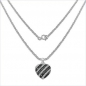 Preview: Collier/Kette mit Saphir/Weißtopas-Herz Anhänger 925-Silber Rhodiniert-1,67Karat
