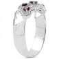 Preview: Granat-Herzen-Ring-925 Sterling Silber Rhodiniert-0,30 Karat