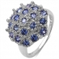 Preview: Edler Tansanit-Ring-925 Sterling Silber Rhodiniert-1,30 Karat