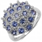 Preview: Edler Tansanit-Ring-925 Sterling Silber Rhodiniert-1,30 Karat