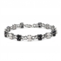 Preview: Schwarzes Saphir-Opal Armband-30 Edelsteine-925 Silber Rhodiniert