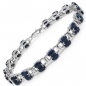 Preview: Schwarzes Saphir Armband in 925 Silber Rhodin.11,90 Karat
